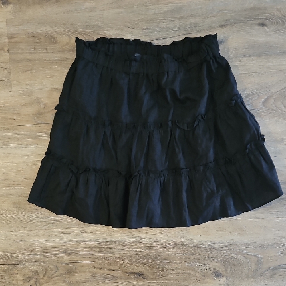 Glassons Black Ruffled Mini Skirt